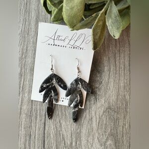 #103 Black and Silver Cascade Earrings